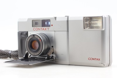 [Exc+5] Contax T analoge Silberkamera mit T14 Auto-Blitz aus JAPAN