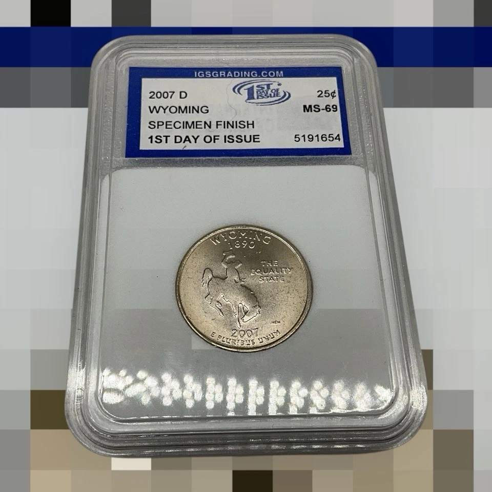 Wyoming 2007 D State Quarter IGS Graded, 1st Day Issue MS-69 Specimen Finish - Image 4 of 4