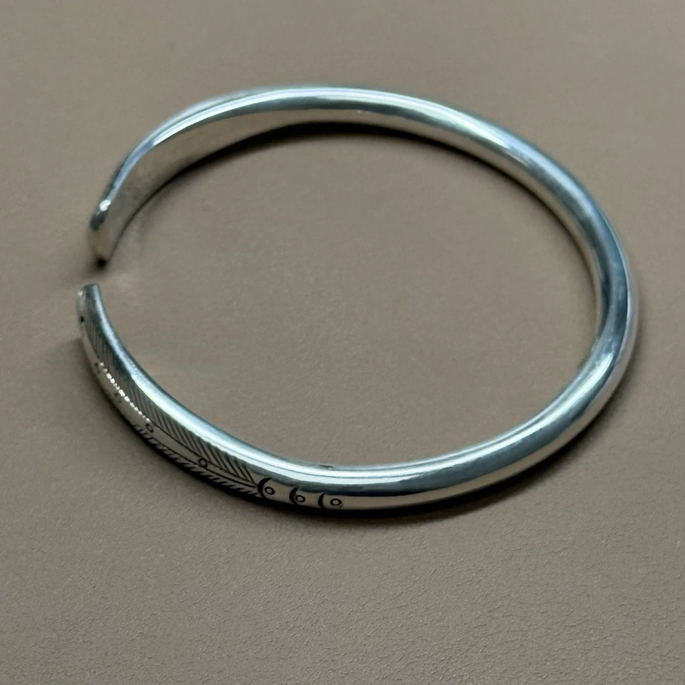 Brazalete de cinturón chino de plata pura S999 42 g 7,5 pulgadas Foto 2 de 4