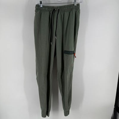 Unipro Qwick-Dry Jogger Pants Mens Medium Olive Green Cargo Pockets Tapered Leg