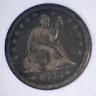 1853 Seated Liberty Silver Quarter Dollar,  Arrows And Rays.