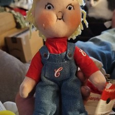 Campbell Kids Century Edition 1 Soup Advertising Doll, Denim Overalls Red Shirt