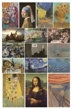 Famous Art Prints And Posters 16PCS Paintings Fine Art Impressionist Renaissa...