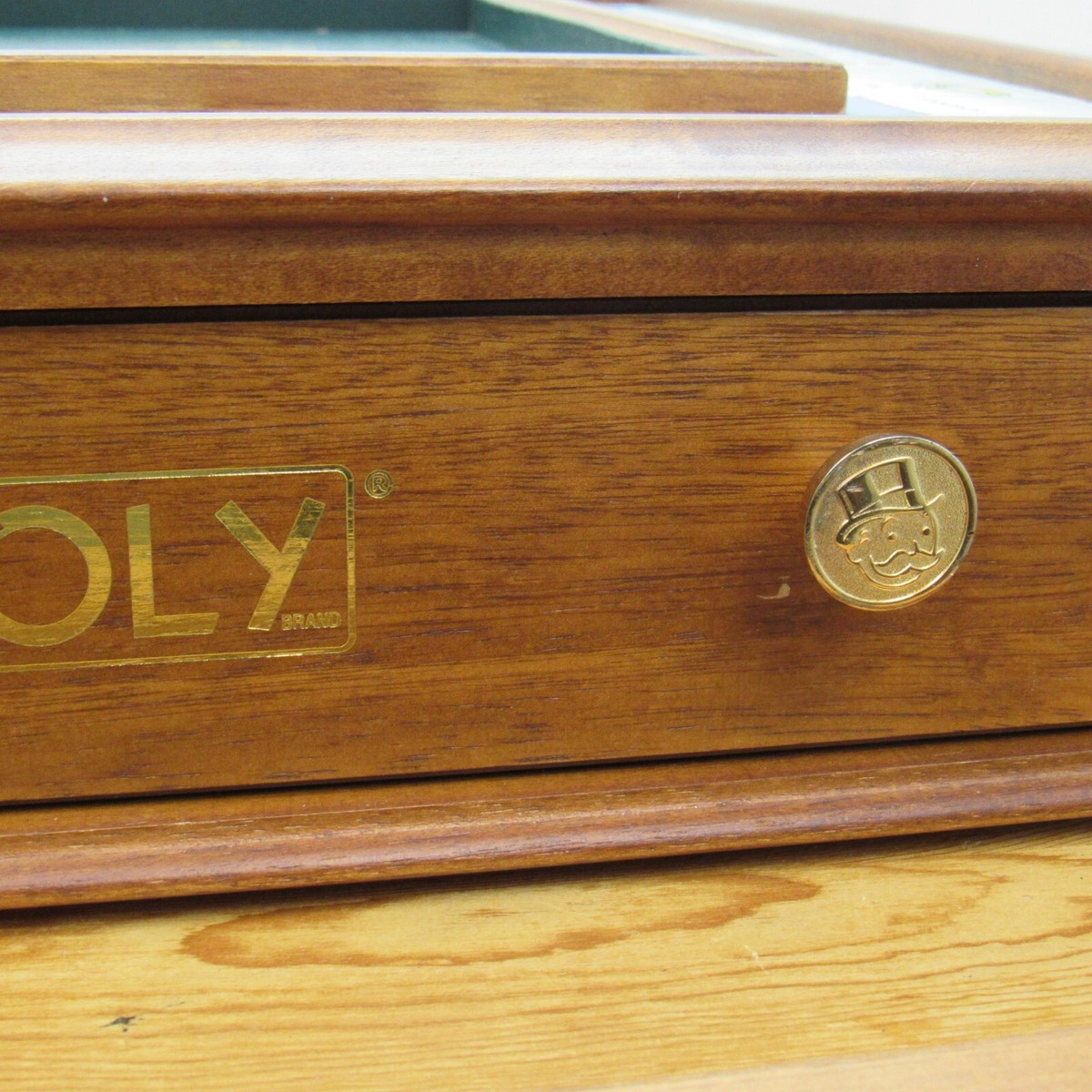 2006 Danbury Mint Wooden Monopoly Drawers Bank Magnetic Deluxe