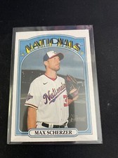 2021 Topps Heritage Max Scherzer Team Name Color Swap Variation SP Nationals
