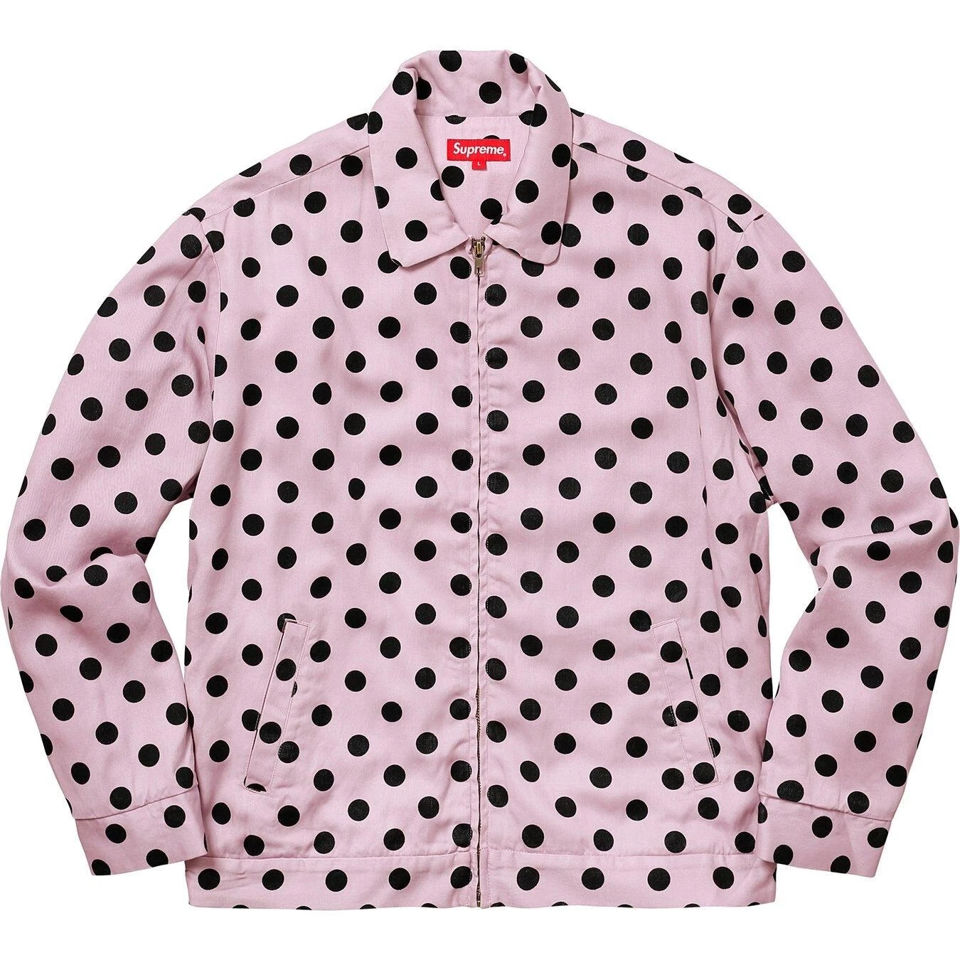 Veste de travail Supreme Polka Dots rayonne rose clair grand homme SS 2018 streetwear