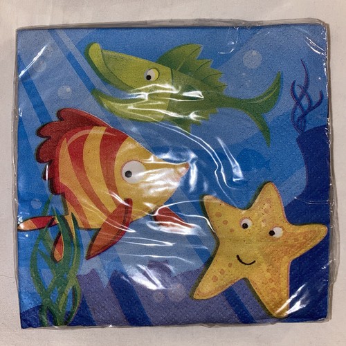 unique FIN FRIENDS Ocean Animals Luncheon & Beverage Napkins 7 packs PARTY - Picture 5 of 9