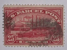 Travelstamps: 1912-13 US Stamp Scott# Q9 Manufacturing ,used, ng, 25 cents