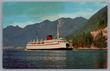 Vintage MV Kahloke Ferry Horseshoe Bay Postcard West Vancouver Harbor BC Canada