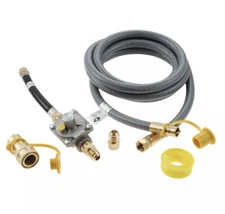 10Ft 1/2 Inch ID Natural Gas Quick Connect Hose & Regulator Grill Conversion Kit