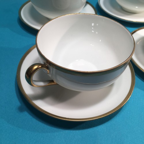 Juego de 6 tazas de café y platillos de té pintados a mano de oro nipón de colección de la década de 1920 - Imagen 3 de 20
