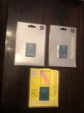 Two Blue Ile PS1 PlayStation 1 Memory Cards  PS2 Memory Card Read