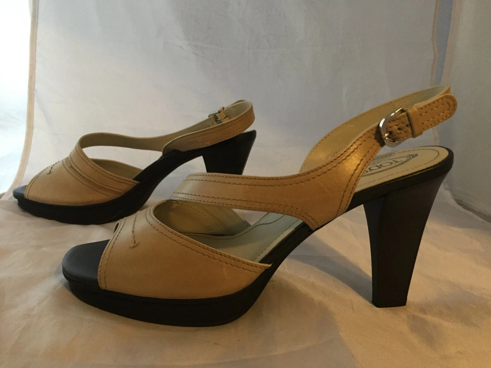 TOD’S Sandali Tod's Tacco Cinturino alla Caviglia Marrone Donna Taglia 41 (11 US) $694 ITALIA NUOVI