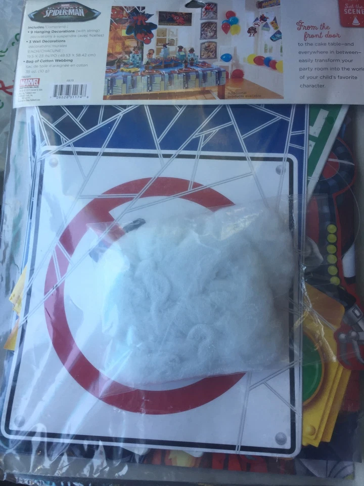Room Transformation Wall Decor SPIDERMAN Birthday Hallmark Cotton spider web kit - Image 4 of 4