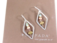 Silpada Sterling Silver Coral Howlite COLORFUL ARRAY Dangle Earrings W3509