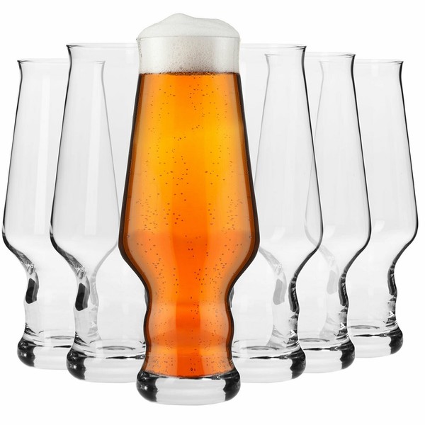 Krosno GläSer FüR Bier Weizenbier Craftbier Ipa | Set 6 | 400 Ml | SpüLmaschine-image