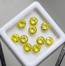 Exquisite 10 Pieces 6x4 mm Round Shape Natural Yellow Sapphire Loose Gemstone