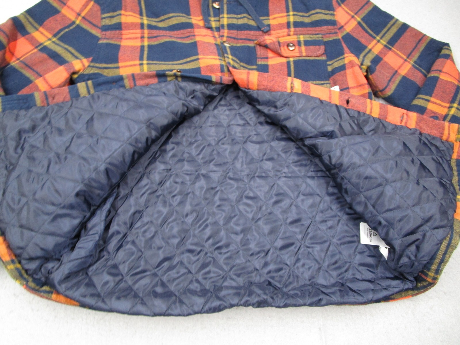 Passenger Jacket Men Extra Large Orange Flannel S… - image 3