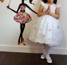 Dress girl princess party formal flower butterfly