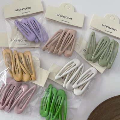5pcs Snap Hair Clips For Hair Clip Pins BB Hairpin Color Metal Barrettes Set New - Image 1 of 4