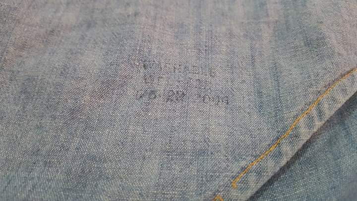 Rare Vintage Levis 60s Chambray Shirt Orange Tab Denim Jeans Rare Vintage Levis 60s Chambray Shirt Orange Tab Denim Jeans
