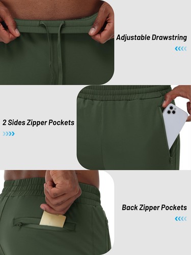 Men's Fleece Lined Jogger Sweatpants Water Resistant Winter Warm Athletic Pants - Picture 32 of 76