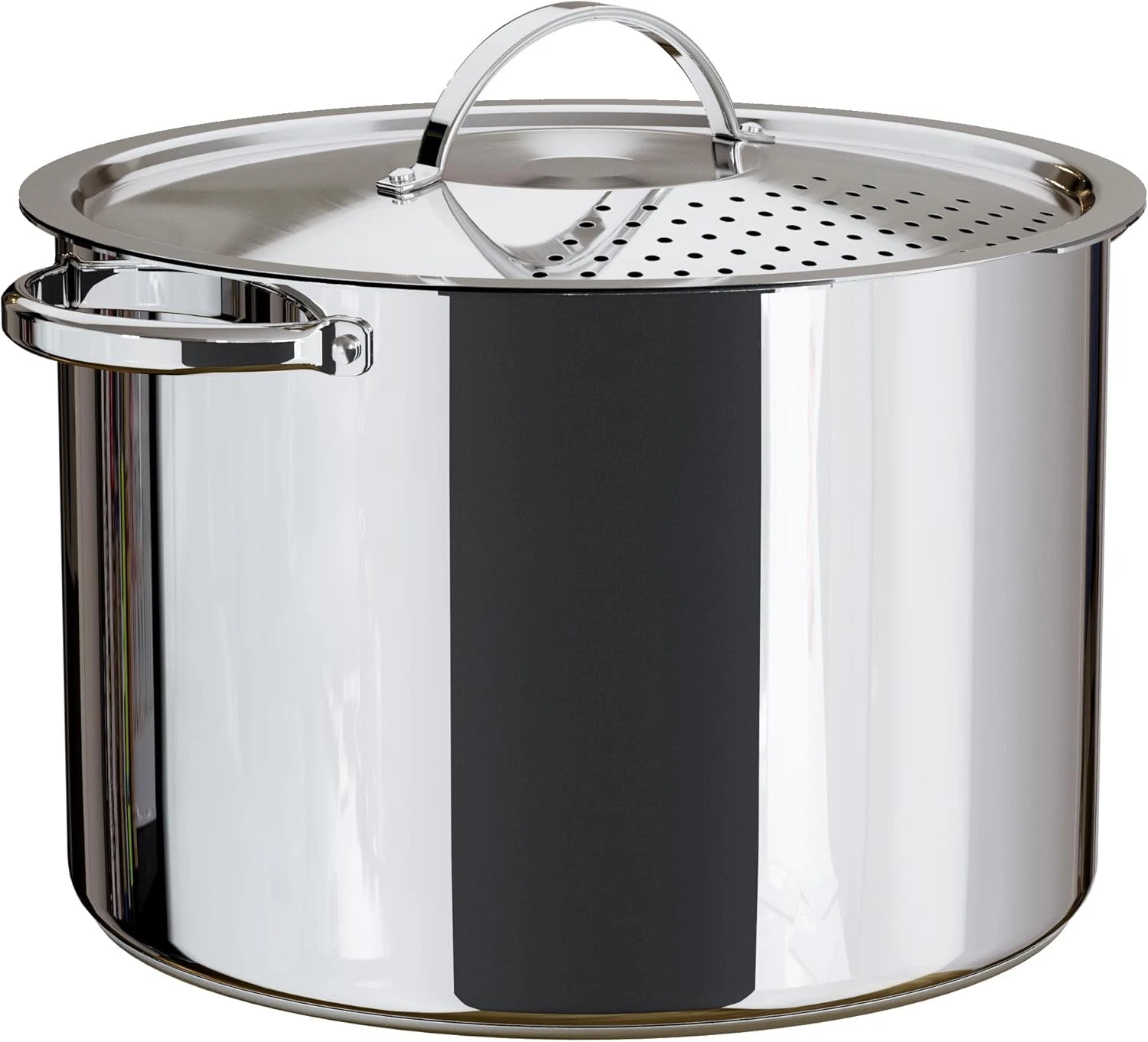 Stainless Steel Pasta Pot with Locking Strainer Lid - 5.5 Quart Large Capacity C