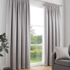 Pencil Pleat Curtains 100% Polyester Galaxy by Fusion in Silver