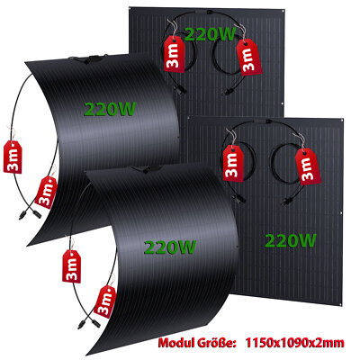 880W Flexibles Solarpanel | 4* 220W Photovoltaik Solarmodule für Balkonkraftwerk