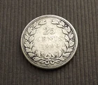Netherlands 1906 25 Cents Wilhelmina Silver VG CA125