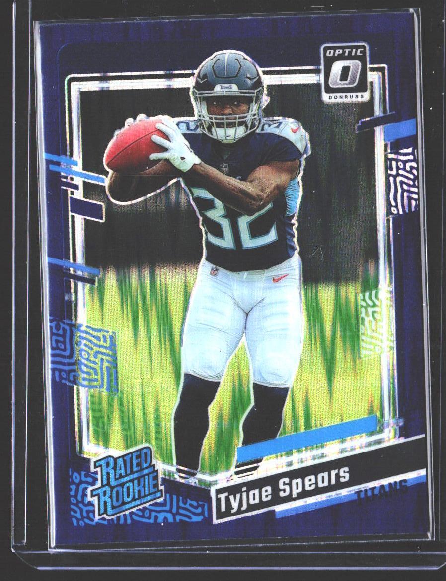 Tyjae Spears 2023 Donruss Optic Blue Hyper #297 RC Tennessee Titans