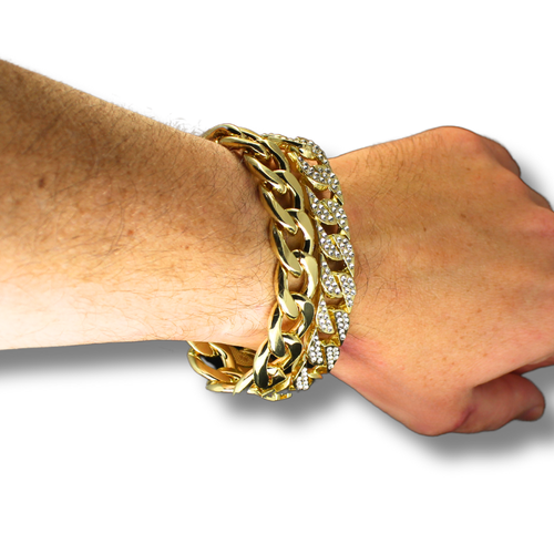silver cuban link chain iced out