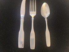 Oneida Vintage Child Set 3 Piece Silverware Brushed Stainless Steel Bennington