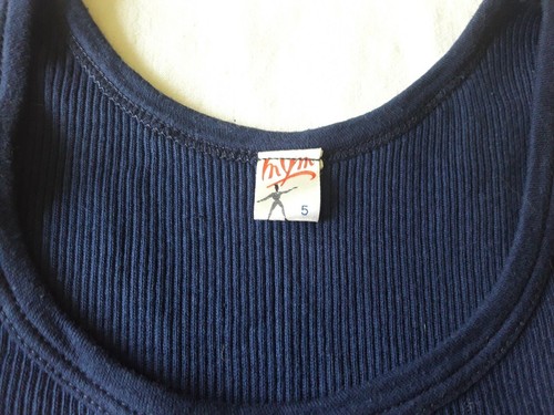 T-shirt débardeur Marcel homme MYM coton bleu T.S vintage 50 60 Man undershirt - Imagen 6 de 7