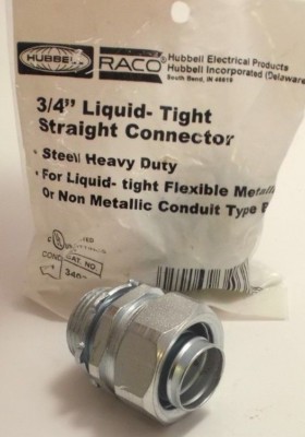 HUBBELL RACO 3/4'' Liquidtight Straight Connector / Type B / Uninsulated (3403-8)