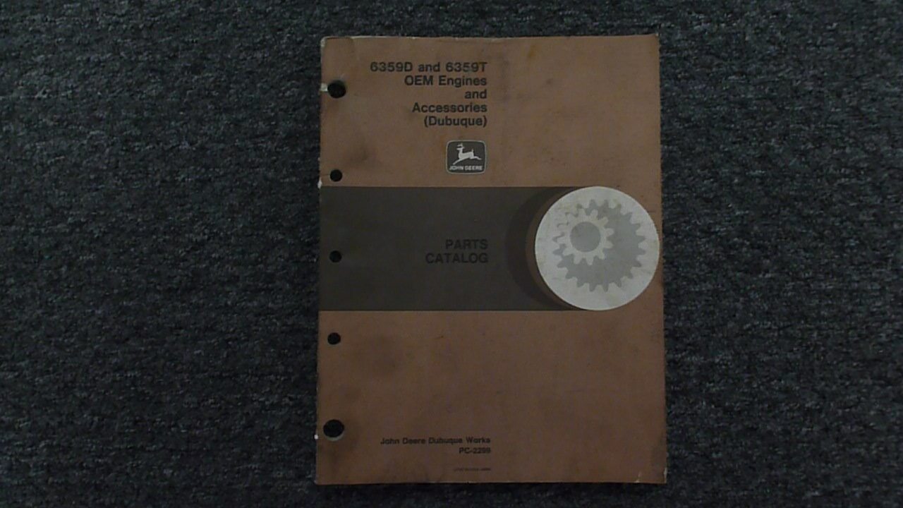 John Deere JD 6359D 6359T OEM Engines Accessories Parts Catalog Manual ...