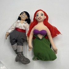 Disney Ariel  Prince Eric LITTLE MERMAID Bean Bag Plush Dolls Set 8"