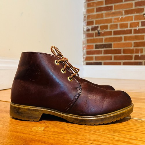 VTG Timberland USA Brown Leather ankle Boots Sherpa Lined Oil Resistant - Picture 16 of 24