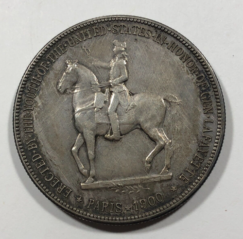 1900 Lafayette Commem. Silver Dollar $. 1.00. Nice Extra Fine. - Picture 2 of 3