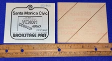 UNUSED 1986 Venom/Exodus/Hirax CONCERT BACKSTAGE PASS Santa Monica Civic METAL