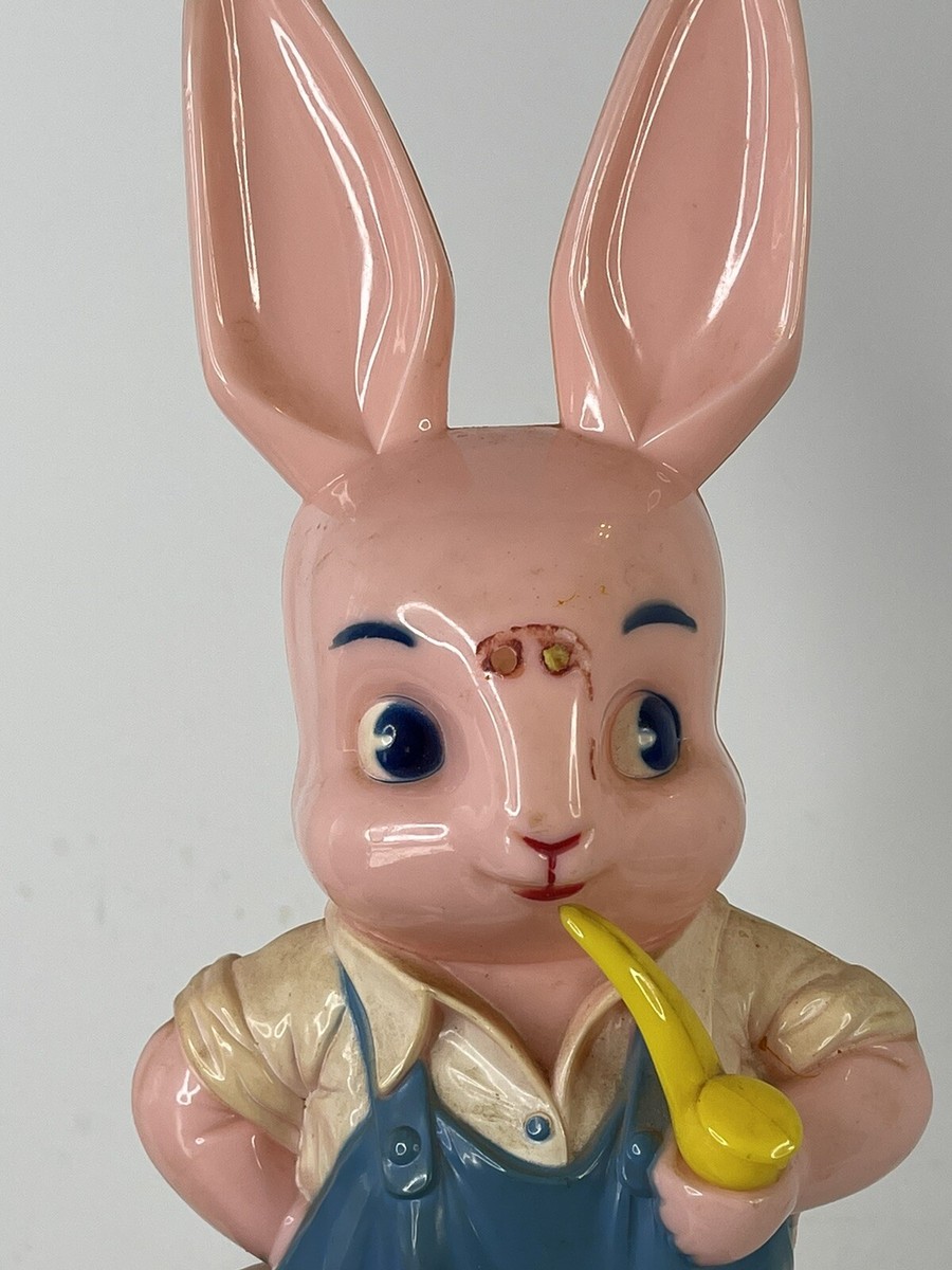 50's Vintage Knickerbocker Plastic Easter Bunny Rabbit Bank 11