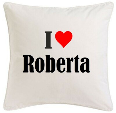 KISSENBEZUG I LOVE ROBERTA 40CMX40CM AUS MIKROFASER