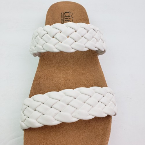 Cliffs By White Mountain Truly Womens Size 9 White Slip On Slide Sandals - Picture 9 of 13
