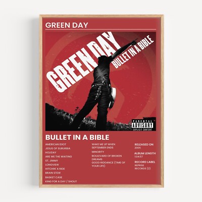 Green Day - Bullet In a Bible Music Album Cover Wall Art Poster | eBay