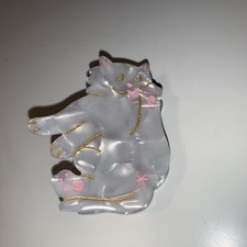 new white cat acrylic hair clip claw