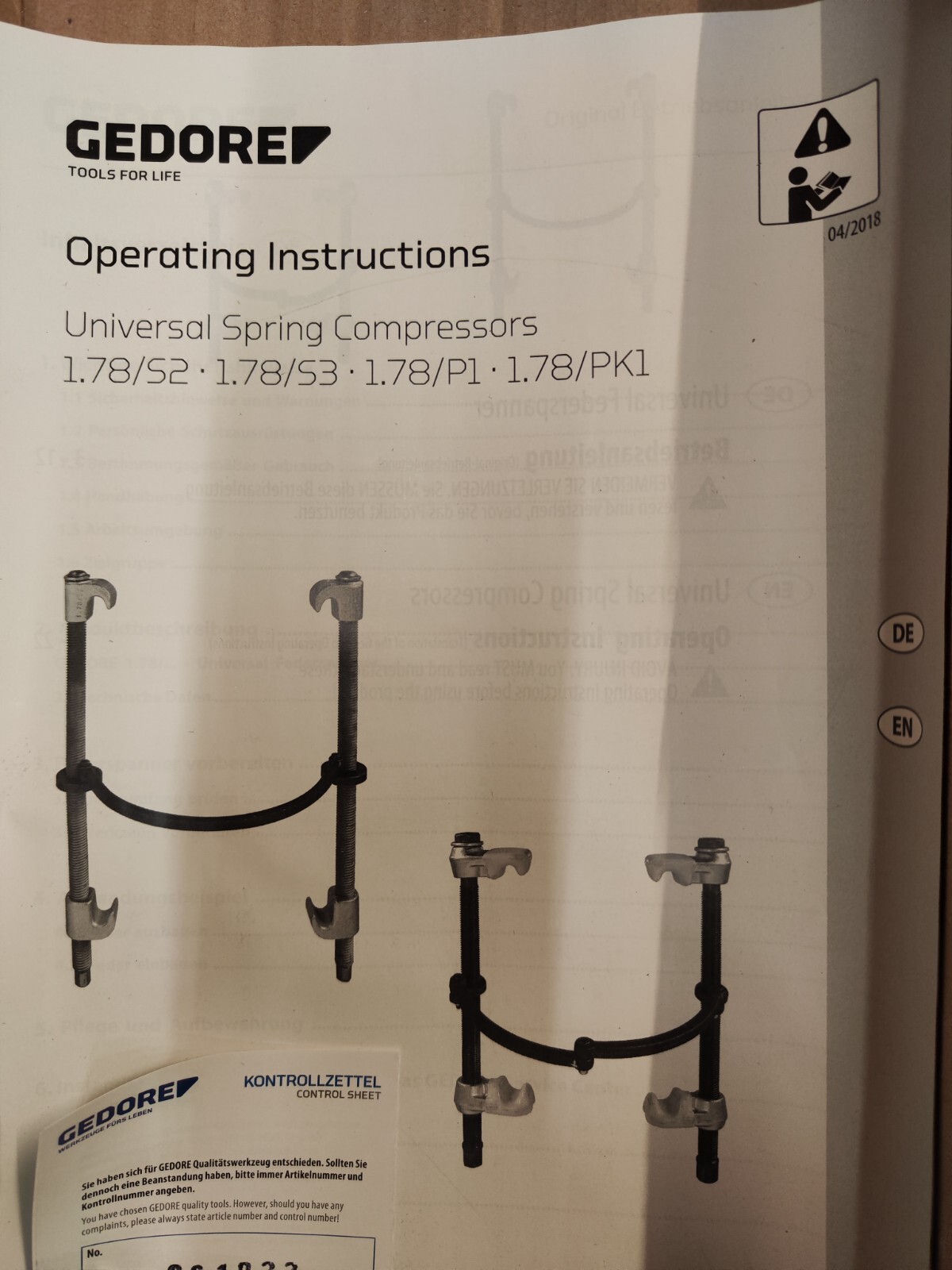 Gedore Pressore di sicurezza per molle ammortizzatori 340 mm - 1.78/S3