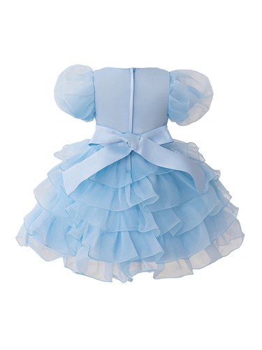 Baby Girls Tutu Pageant Princess Dress Sweet Party Sparkly Sequins Puff Sleeves - Picture 22 of 62