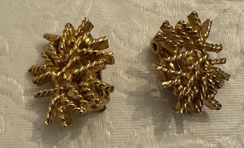 VINTAGE Earrings MARCEL BOUCHER CLIP ON Numbered E682 Unsigned Brutalist Atomic