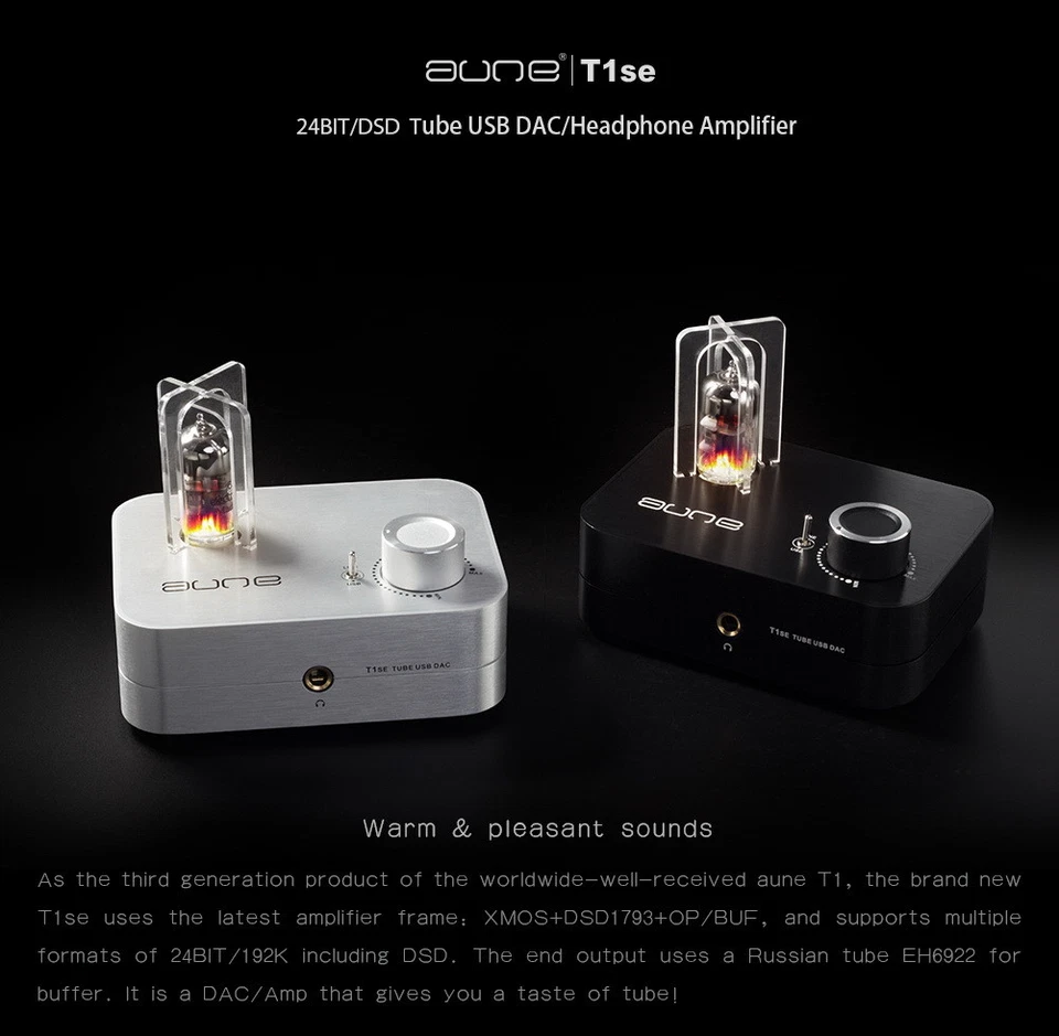 AUNE T1 SE (MK3) Tube USB DAC Headphone AMP 24bit 192KHz DSD ECC88 SILVER - Image 2 of 4