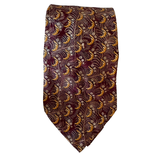 Seven Fold Robert Talbott tie hand sewn silk LTD Edition Red Gold Burgundy - Picture 3 of 7